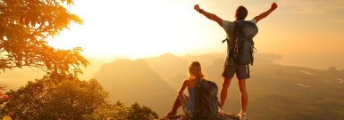 Randonneur avec sac à dos