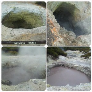 En haut à droite: Rainbow Crater; en bas: Devil's Ink Pots